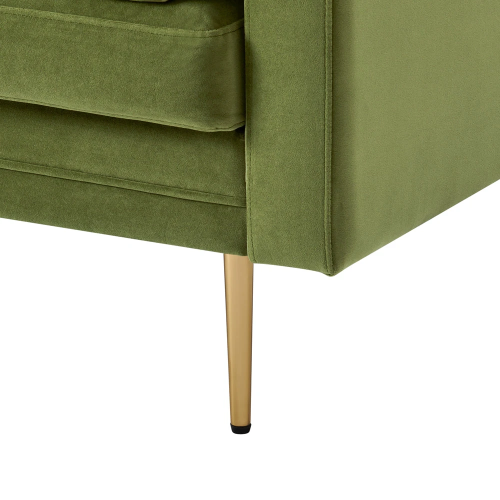 Pelham Moss Green Velvet Fabric Sofa 16 Pelham Moss Green Velvet Fabric Sofa - Image 14