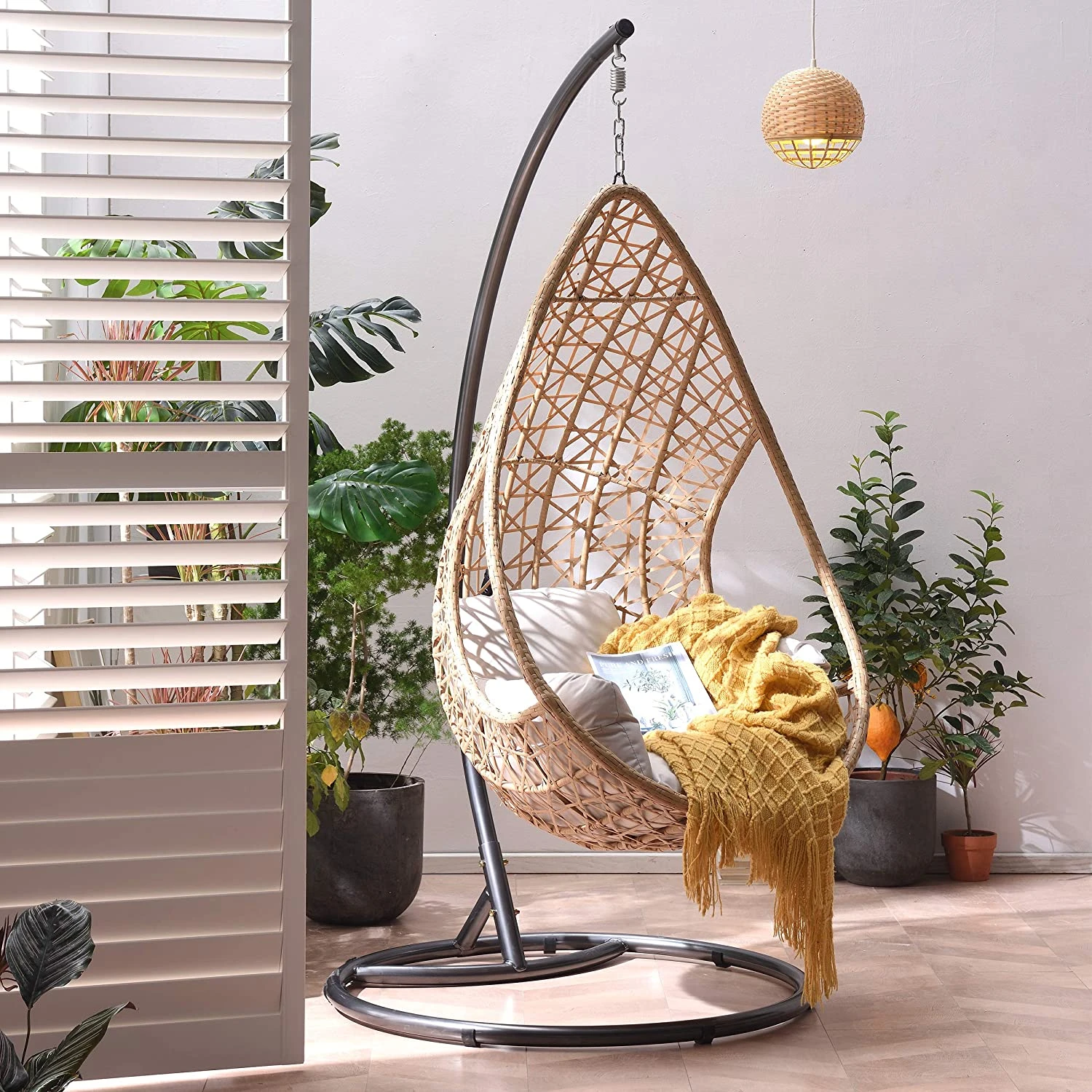 Indra Rattan Hanging Egg Chair 3 Indra Rattan Hanging Egg Chair