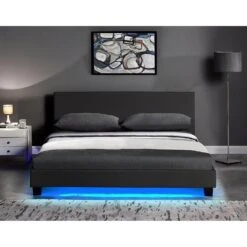 URSA Black PU Leather Bed Frame With LED On Footend 16 URSA Black PU Leather Bed Frame With LED On Footend -Entreprise Cc Shop 2 d9955399 7541 4785 875a 9b184dc369e9