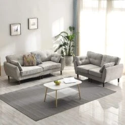 Brooks Fabric Sofa Range In Stone Beige