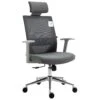 Joni High Back Mesh Office Chair With Headrest In Grey