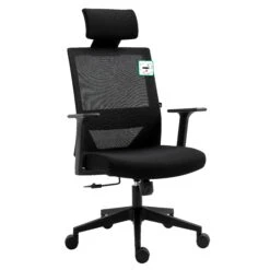 Joni High Back Mesh Office Chair With Headrest In Black