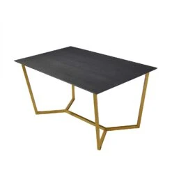 SIERRE 6 Seater Dark Oak Dining Table With Geometric Metal Legs -Entreprise Cc Shop 71EVYRxvw 2BL. SL1500