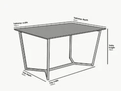 SIERRE 6 Seater Dark Oak Dining Table With Geometric Metal Legs -Entreprise Cc Shop 71vpCiLU cL. AC SL1500