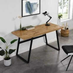 KLOTEN Oak Desk With Black Metal Legs -Entreprise Cc Shop 8126KDJd1 2BL. AC SL1500