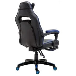 High Back Recliner Gaming Swivel Chair With Footrest & Adjustable Lumbar & Head Cushion, MR49 Black & Blue -Entreprise Cc Shop 81DbibdWL2L. SL1500