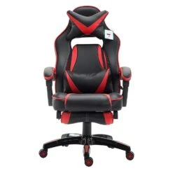High Back Recliner Gaming Swivel Chair With Footrest & Adjustable Lumbar & Head Cushion, MR49 Black & Red 13 High Back Recliner Gaming Swivel Chair With Footrest & Adjustable Lumbar & Head Cushion, MR49 Black & Red -Entreprise Cc Shop 81EGOz 2BAjXL. SL1500