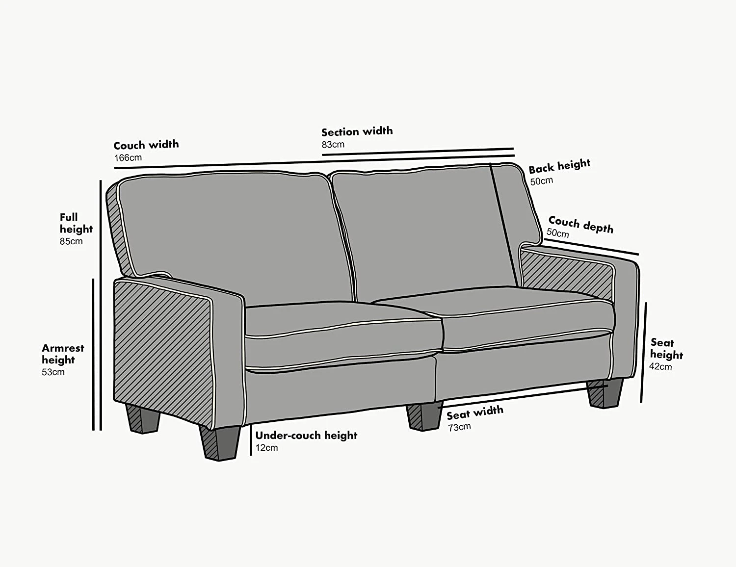 Sherbrook 3 Seater Fabric Sofa With Contrasting Trim In Light Grey Fabric 6 Sherbrook 3 Seater Fabric Sofa With Contrasting Trim In Light Grey Fabric - Image 5