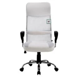 Sleek Design High Back Mesh Fabric Swivel Office Chair With Chrome Base, MO57 White -Entreprise Cc Shop 81XG qsK11L. SL1500