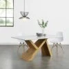 Orillia Oak Effect 160 Cm Dining Tablewith White Top