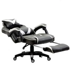 High Back Recliner Gaming Swivel Chair With Footrest & Adjustable Lumbar & Head Cushion, MR49 Black & White 16 High Back Recliner Gaming Swivel Chair With Footrest & Adjustable Lumbar & Head Cushion, MR49 Black & White -Entreprise Cc Shop 81eF0IsHFsL. SL1500