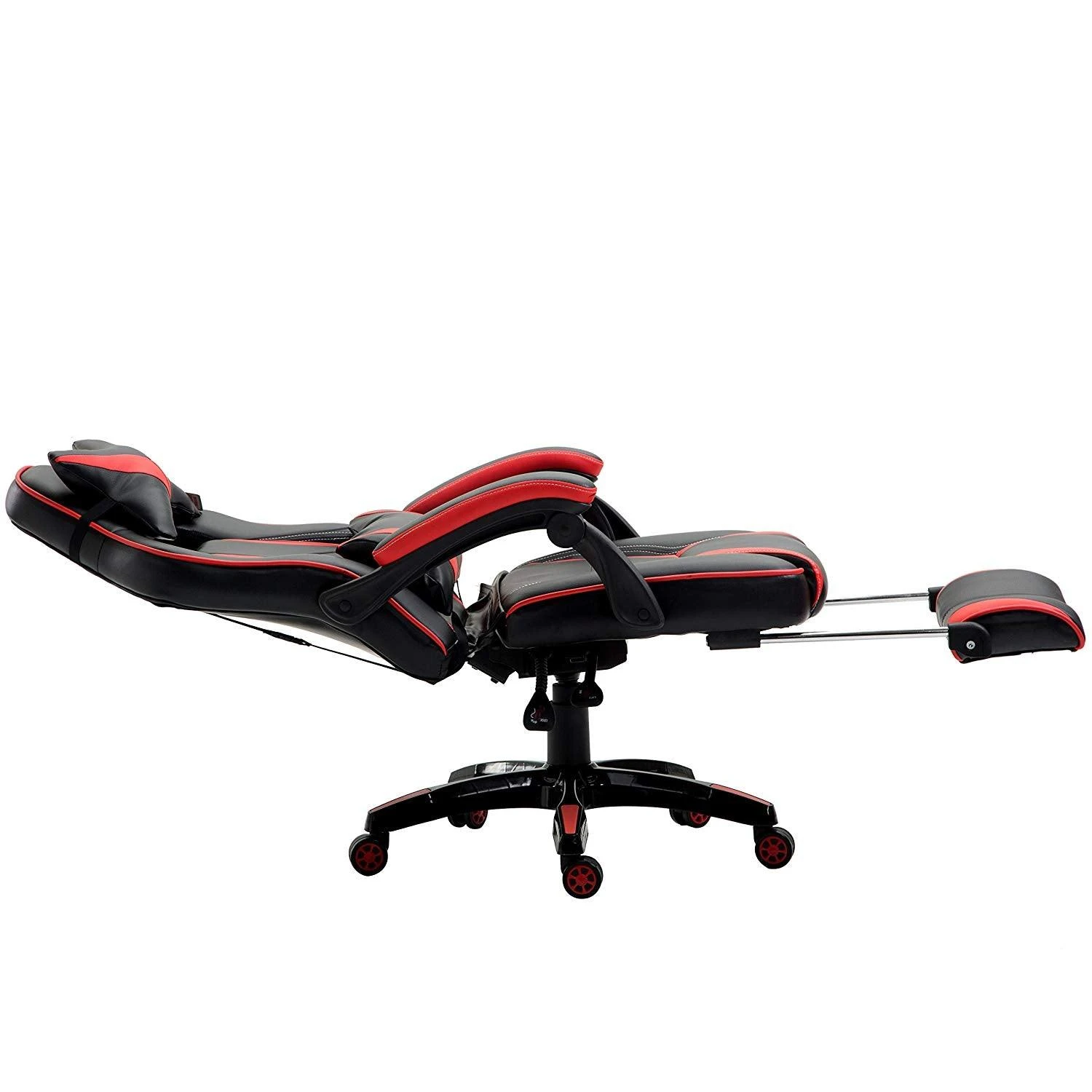 High Back Recliner Gaming Swivel Chair With Footrest & Adjustable Lumbar & Head Cushion, MR49 Black & Red 7 High Back Recliner Gaming Swivel Chair With Footrest & Adjustable Lumbar & Head Cushion, MR49 Black & Red - Image 5
