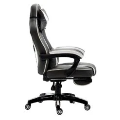 High Back Recliner Gaming Swivel Chair With Footrest & Adjustable Lumbar & Head Cushion, MR49 Black & White 13 High Back Recliner Gaming Swivel Chair With Footrest & Adjustable Lumbar & Head Cushion, MR49 Black & White -Entreprise Cc Shop 81ulXeiNiFL. SL1500