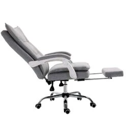 Executive Double Layer Padding Recline Office Desk Chair With Footrest, MR77 Grey Fabric -Entreprise Cc Shop 81uozJ69pNL. SL1500