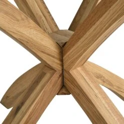 Lugano 110cm Round Glass Top Solid Oak Legs Dining Table -Entreprise Cc Shop 81yHJefT7nL. SL1500