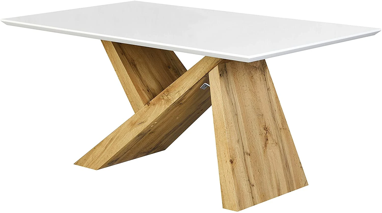 Orillia Oak Effect 160 Cm Dining Tablewith White Top 5 Orillia Oak Effect 160 Cm Dining Tablewith White Top - Image 3