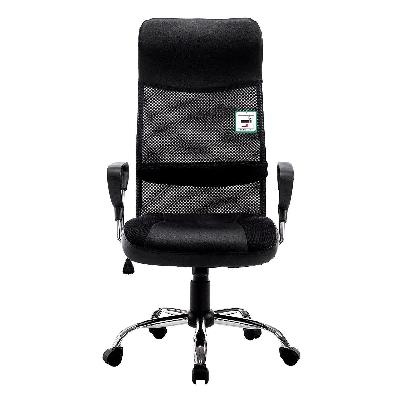 Sleek Design High Back Mesh Fabric Swivel Office Chair With Chrome Base, MO57 Black 5 Sleek Design High Back Mesh Fabric Swivel Office Chair With Chrome Base, MO57 Black - Image 3