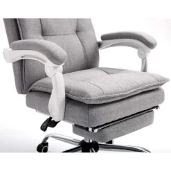 Executive Double Layer Padding Recline Office Desk Chair With Footrest, MR77 Grey Fabric -Entreprise Cc Shop 91lB88quT7L. SL1500