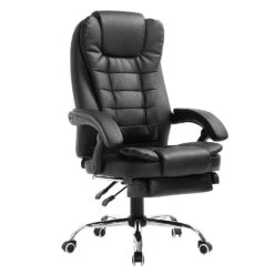 Luxury Extra Padded High Back Recline Faux Leather Relaxing Executive Chair With Footrest, MR34 Black -Entreprise Cc Shop 91rqDJB2eWL. SL1500