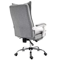 Executive Double Layer Padding Recline Office Desk Chair With Footrest, MR77 Grey Fabric -Entreprise Cc Shop 91uaRyz1U1L. SL1500