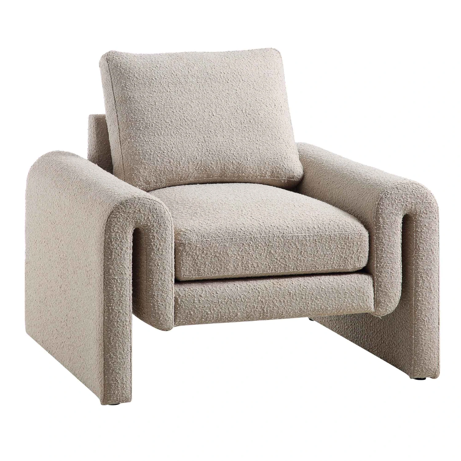 Hampstead Taupe Boucle Curved Armchair 5 Hampstead Taupe Boucle Curved Armchair - Image 3