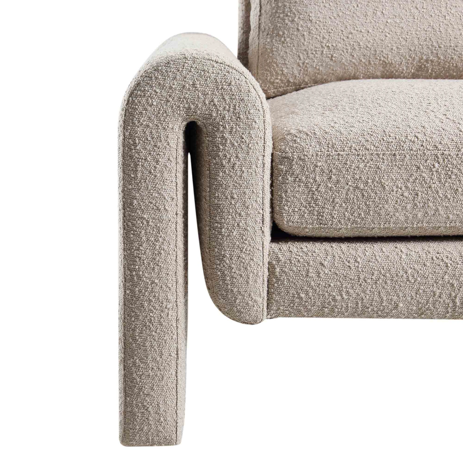 Hampstead Taupe Boucle Curved Armchair 13 Hampstead Taupe Boucle Curved Armchair - Image 11