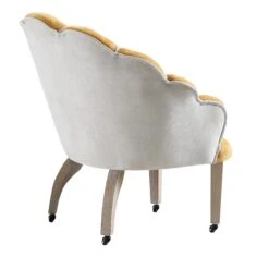 Barnard Scalloped Clam Chair, Mustard Chenille -Entreprise Cc Shop ACH 2163 MUSTARD CHENILLE WB4