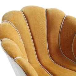 Barnard Scalloped Clam Chair, Mustard Chenille -Entreprise Cc Shop ACH 2163 MUSTARD CHENILLE detail1