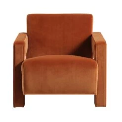 Brompton Sculptural Armchair, Rust Velvet 18 Brompton Sculptural Armchair, Rust Velvet -Entreprise Cc Shop ACH 2173 RUST VEL WB2