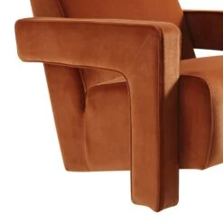 Brompton Sculptural Armchair, Rust Velvet 22 Brompton Sculptural Armchair, Rust Velvet -Entreprise Cc Shop ACH 2173 RUST VEL detail1