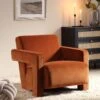 Brompton Sculptural Armchair, Rust Velvet 1 Brompton Sculptural Armchair, Rust Velvet -Entreprise Cc Shop ACH 2173 RUST VEL main
