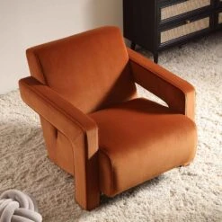 Brompton Sculptural Armchair, Rust Velvet 16 Brompton Sculptural Armchair, Rust Velvet -Entreprise Cc Shop ACH 2173 RUST VEL scene2