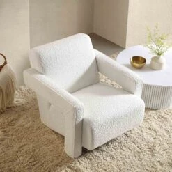 Brompton Sculptural Armchair, White Boucle -Entreprise Cc Shop ACH 2173 WHITE BOUCLE scene2