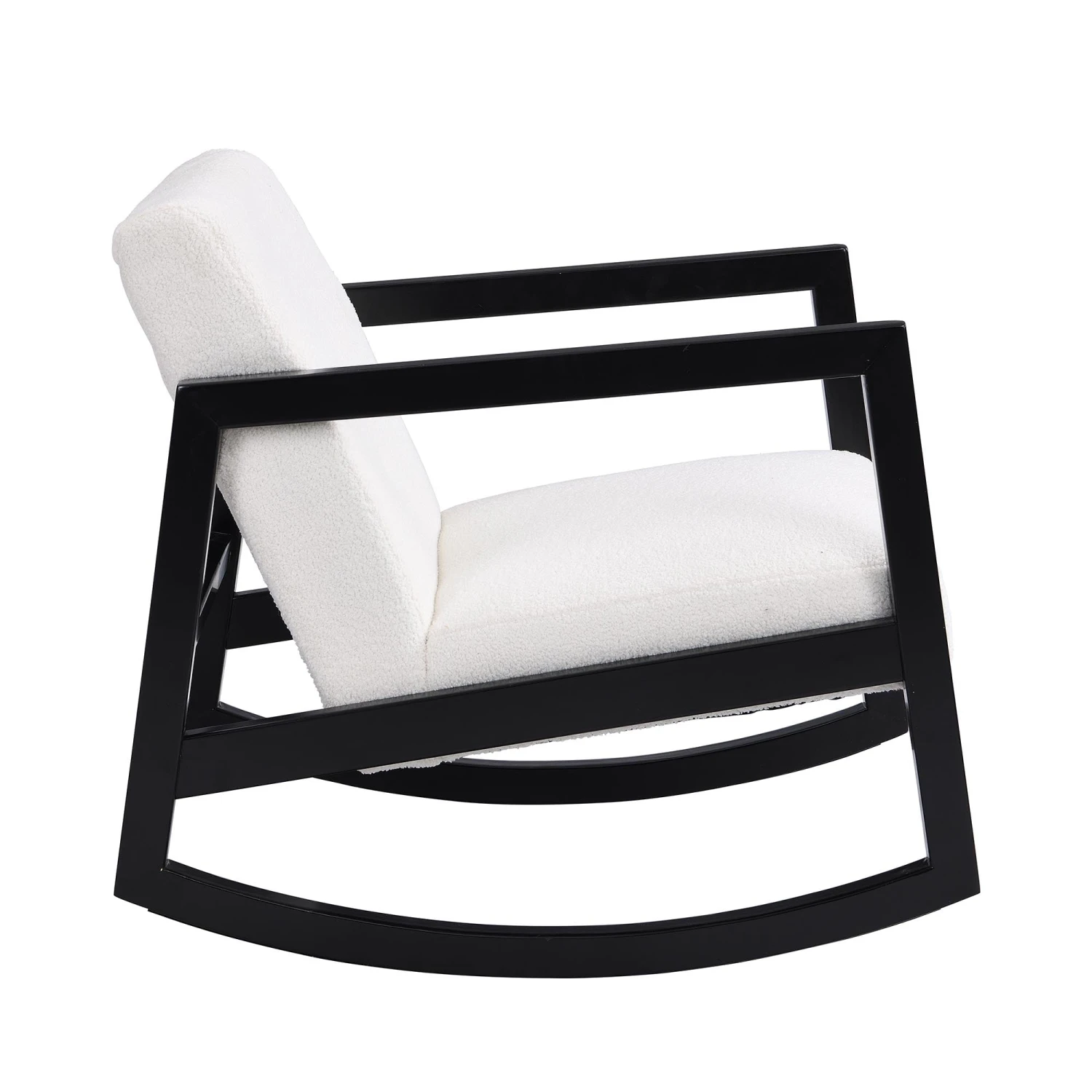 Fyne Ecru Boucle Rocking Armchair, Black Frame 8 Fyne Ecru Boucle Rocking Armchair, Black Frame - Image 6