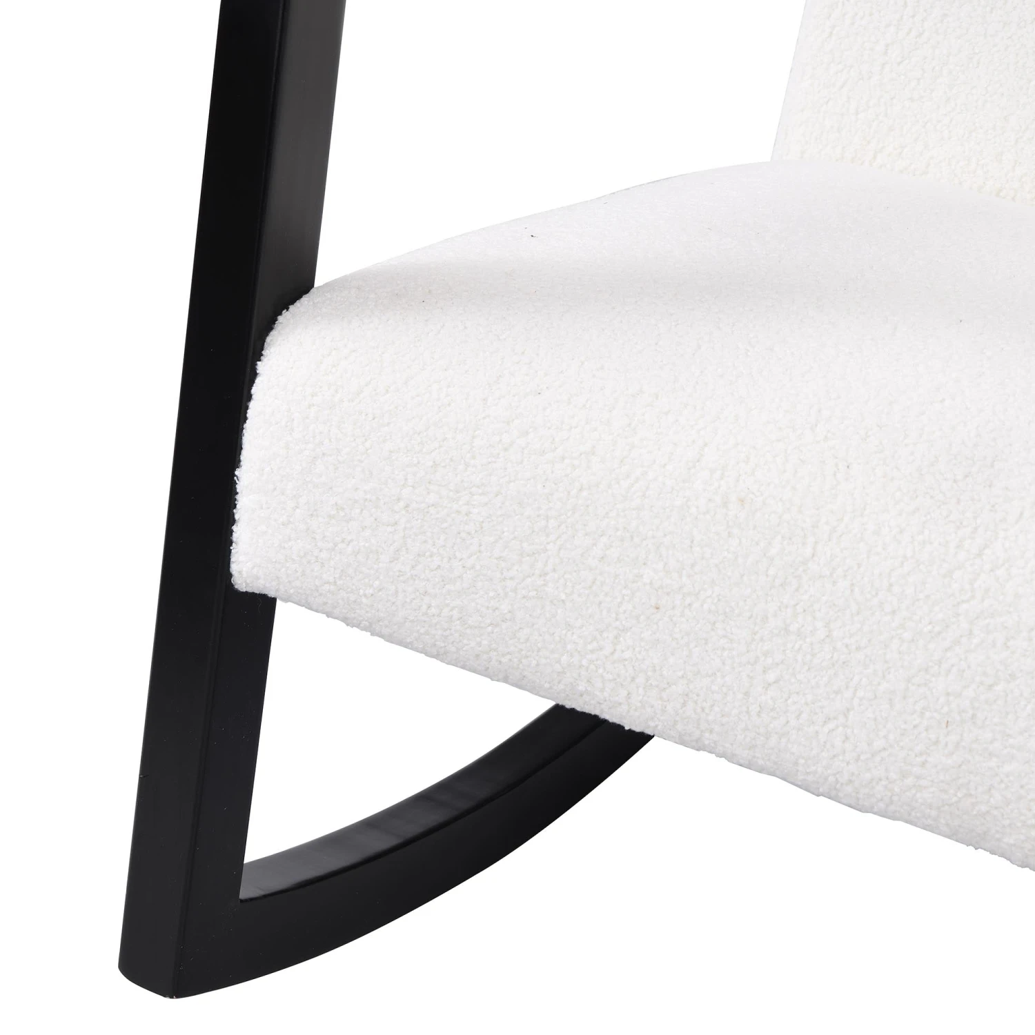 Fyne Ecru Boucle Rocking Armchair, Black Frame 12 Fyne Ecru Boucle Rocking Armchair, Black Frame - Image 10