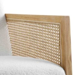 Fyne Ecru Boucle Rocking Armchair With Rattan Armrests -Entreprise Cc Shop ACH 40 ECRU NAT detail2