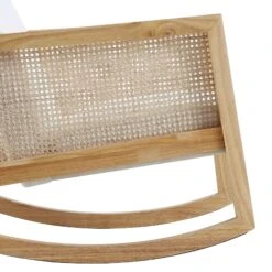 Fyne Ecru Boucle Rocking Armchair With Rattan Armrests -Entreprise Cc Shop ACH 40 ECRU NAT detail4