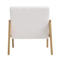 Fyne Beige Fabric Natural Frame Rattan Armchair -Entreprise Cc Shop ACH 608 BEIGEFAB NAT WB5