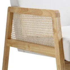 Fyne Beige Fabric Natural Frame Rattan Armchair -Entreprise Cc Shop ACH 608 BEIGEFAB NAT detail2