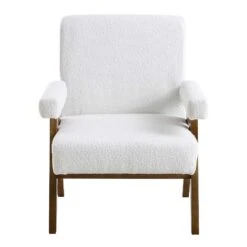 Chinnor White Boucle Accent Chair 13 Chinnor White Boucle Accent Chair -Entreprise Cc Shop ACH 729 WHITE BOUCLE WB1