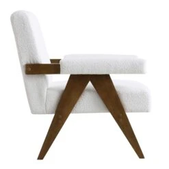 Chinnor White Boucle Accent Chair 16 Chinnor White Boucle Accent Chair -Entreprise Cc Shop ACH 729 WHITE BOUCLE WB3