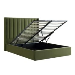 Wilton Moss Green Velvet Ottoman Storage Bed -Entreprise Cc Shop AH 017 MOSS VEL WB3