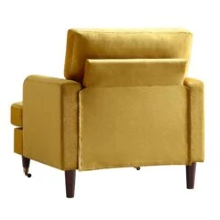 Brigette Mustard Velvet Armchair With Antique Brass Castor Legs 19 Brigette Mustard Velvet Armchair With Antique Brass Castor Legs -Entreprise Cc Shop AYSF 010 MUSTARD VEL 1ST WB4