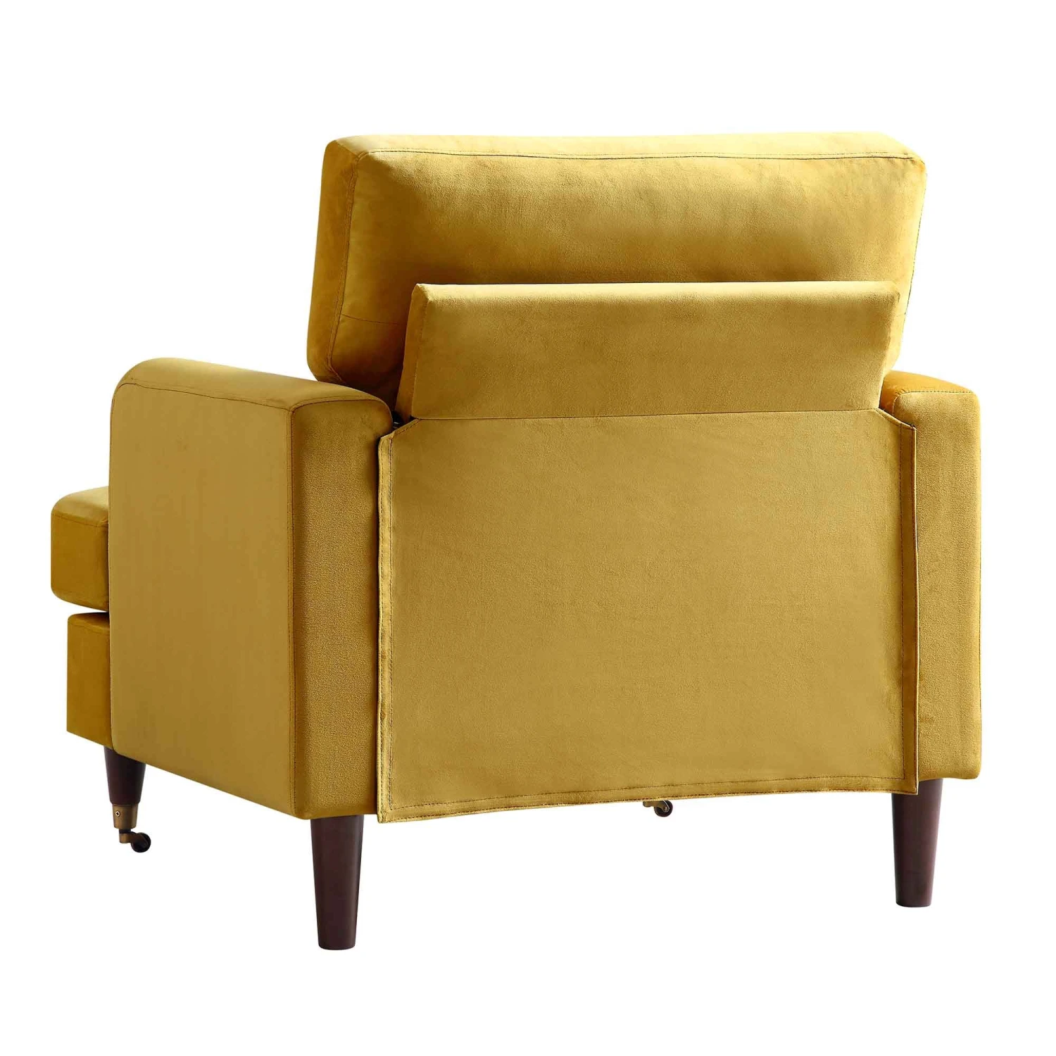 Brigette Mustard Velvet Armchair With Antique Brass Castor Legs 9 Brigette Mustard Velvet Armchair With Antique Brass Castor Legs - Image 7