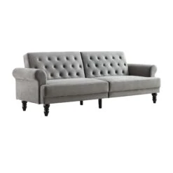 Hanney 3-Seater Chesterfield Sofabed In Grey Velvet -Entreprise Cc Shop AYSF 011 GREY VEL WB2