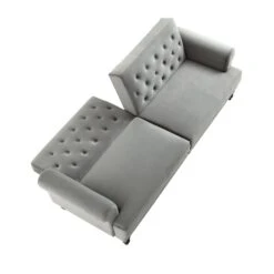 Hanney 3-Seater Chesterfield Sofabed In Grey Velvet -Entreprise Cc Shop AYSF 011 GREY VEL WB4