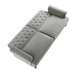 Hanney 3-Seater Chesterfield Sofabed In Grey Velvet -Entreprise Cc Shop AYSF 011 GREY VEL WB5