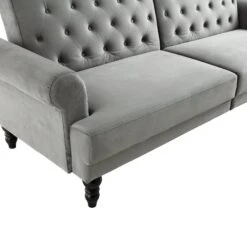 Hanney 3-Seater Chesterfield Sofabed In Grey Velvet -Entreprise Cc Shop AYSF 011 GREY VEL detail1