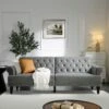 Hanney 3-Seater Chesterfield Sofabed In Grey Velvet 1 Hanney 3-Seater Chesterfield Sofabed In Grey Velvet -Entreprise Cc Shop AYSF 011 GREY VEL main f55f23e3 2a10 49a6 a157 7d99b7a660cb