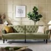 Hanney 3-Seater Chesterfield Sofabed In Moss Green Velvet 1 Hanney 3-Seater Chesterfield Sofabed In Moss Green Velvet -Entreprise Cc Shop AYSF 011 MOSSGREEN VEL scene1